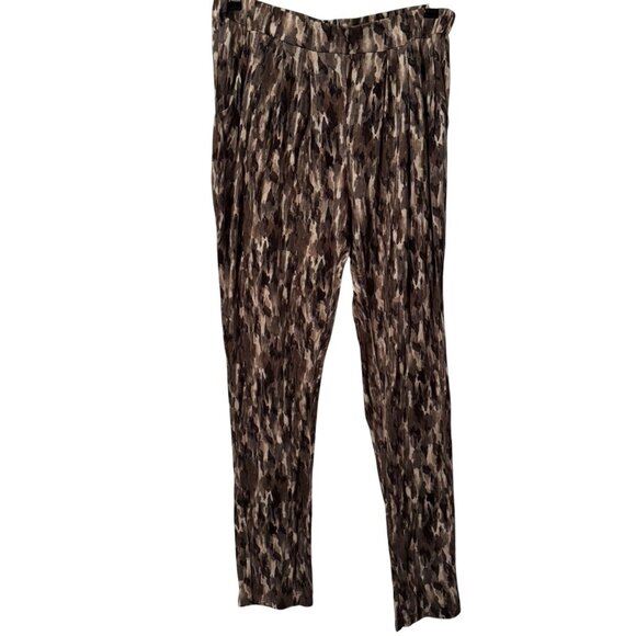 MNG Casual Womens Pleated Brown Camouflage Pants Size M Viscose women pants - Picture 5 of 12